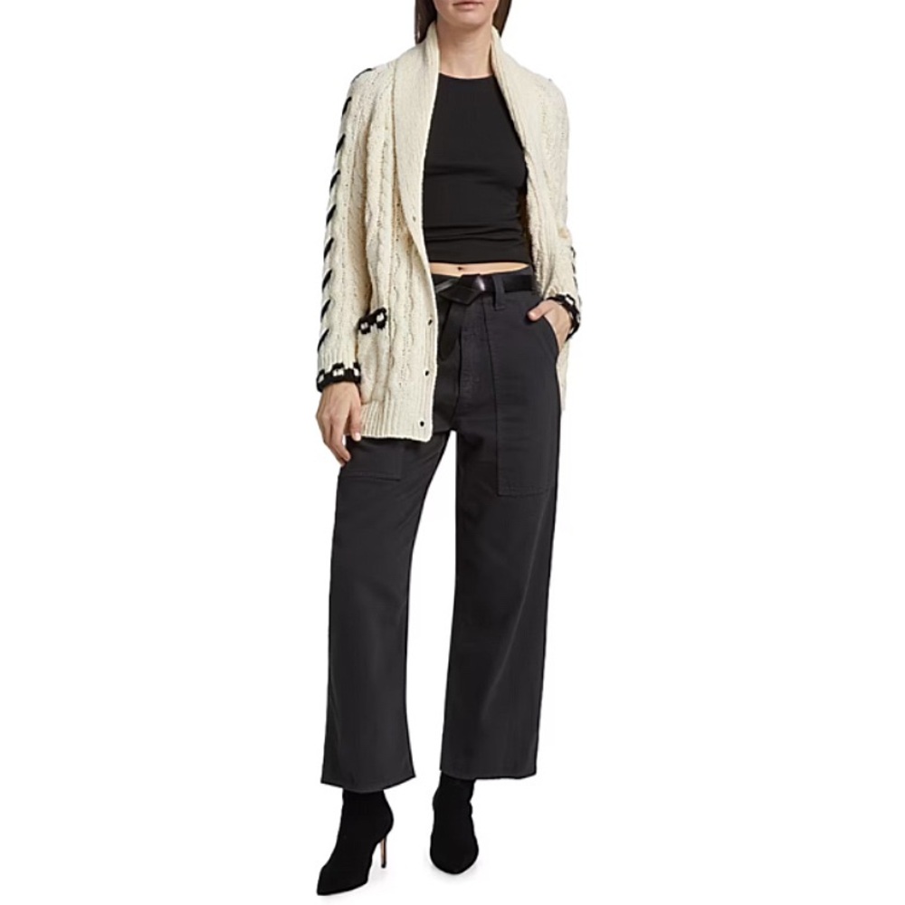 Mother The Breaker Quartet Faded Black Wide Leg Pants